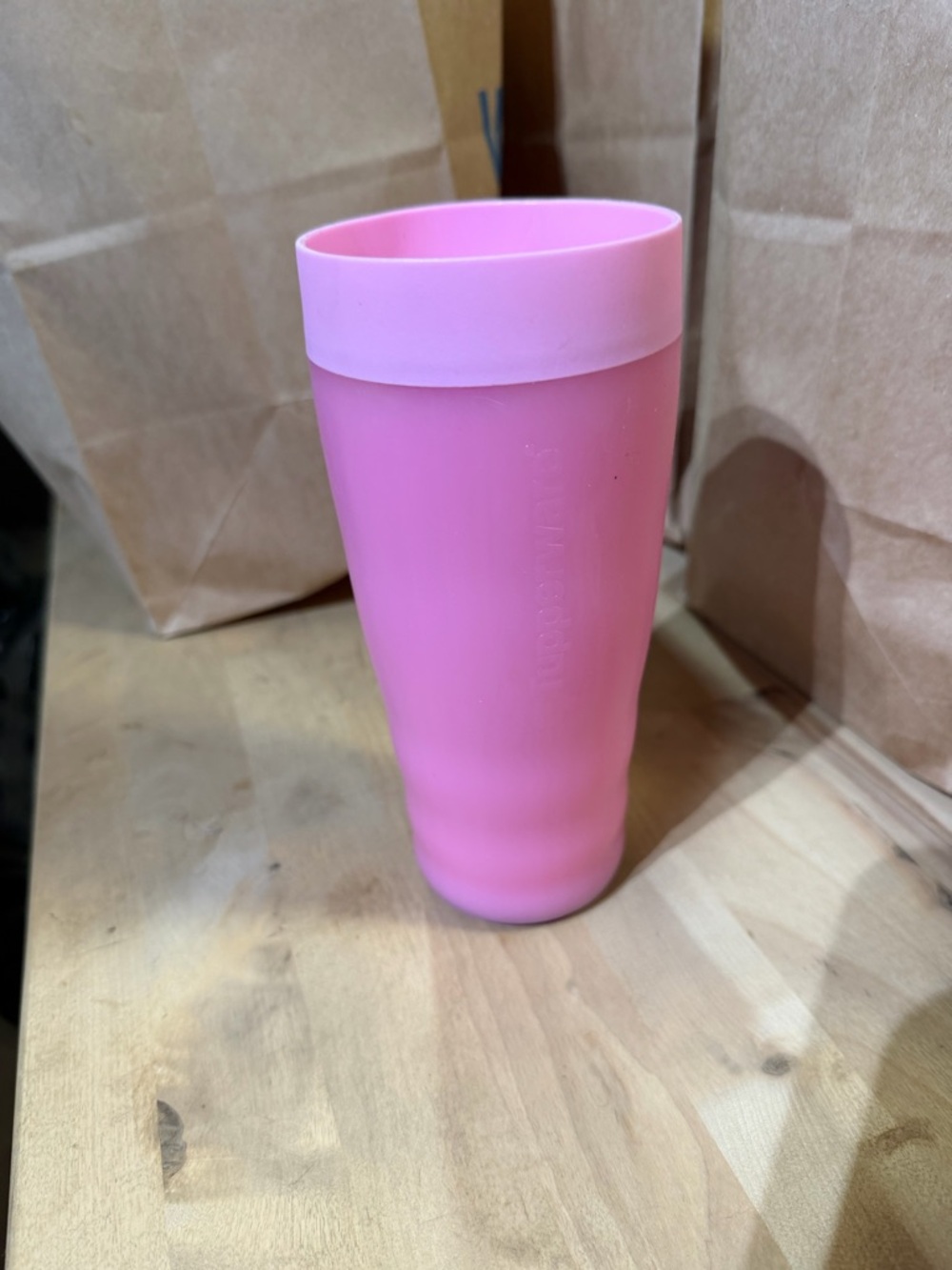 Tupperware Pink Silicone Tumbler with Grip